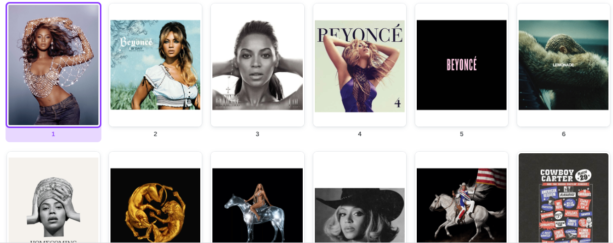 Byonce collective of photos from her Albums (Digital Download)