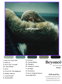 Beyonce Lemonade Album (Digital Download)