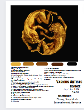 Beyonce's The Gift Album for The Lion King poster (Digital Download)